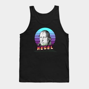 Georg Wilhelm Friedrich Hegel portrait - space synthwave retro Tank Top